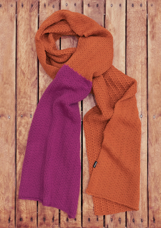 Long pure wool scarf - rust