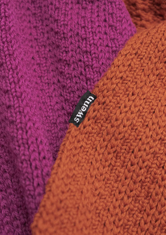 Long pure wool scarf - rust