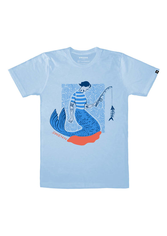 The Fishing Mermaid - light blue