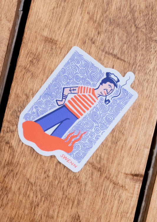 The Pipe Smoking Sailor - sticker