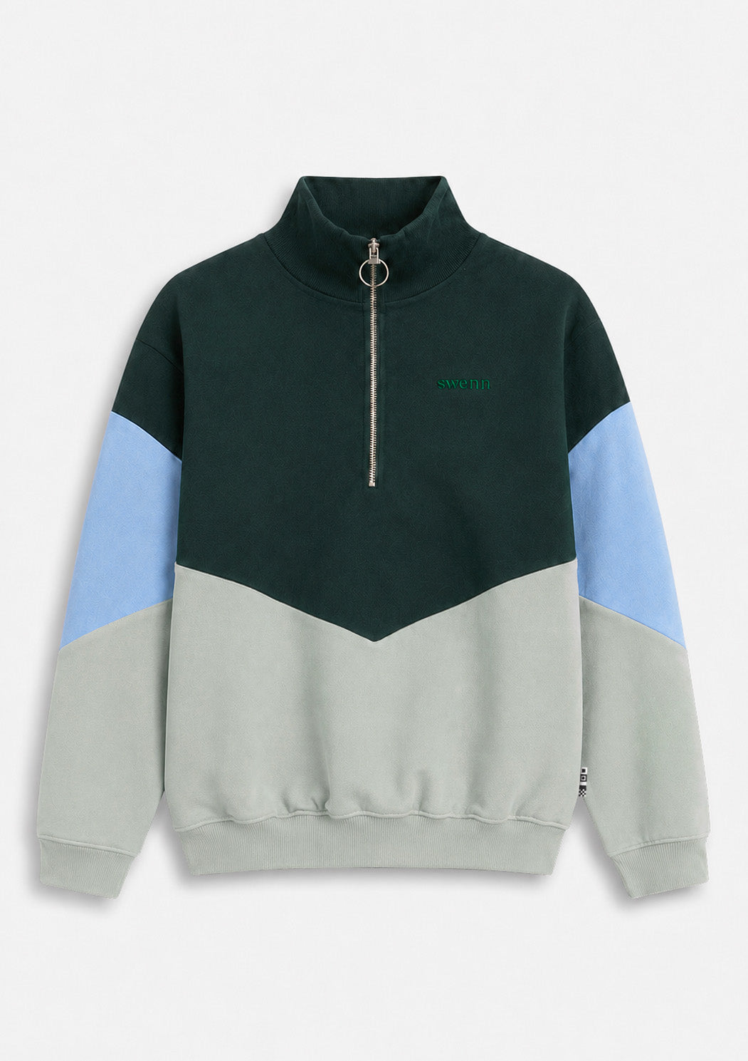 Zip Collar Crewneck - forest green
