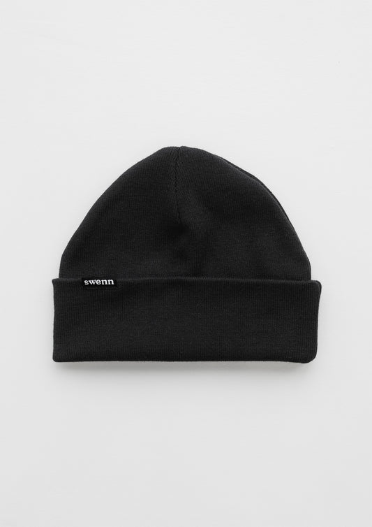 Alpaca & organic cotton toque - black