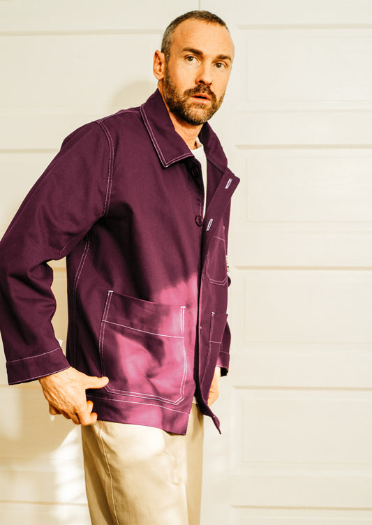 Michel - workwear jacket - burgundy