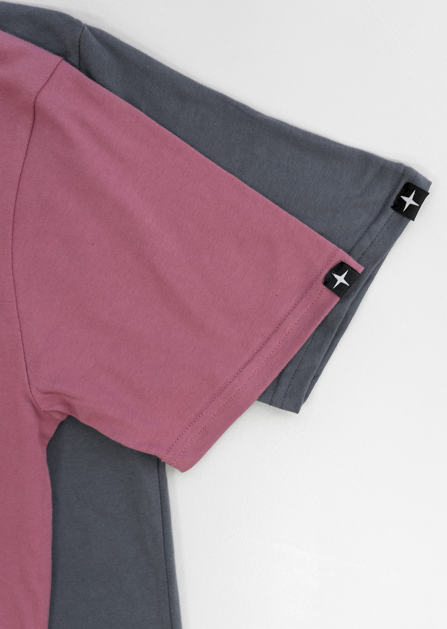 2 plain t-shirts - berry and charcoal