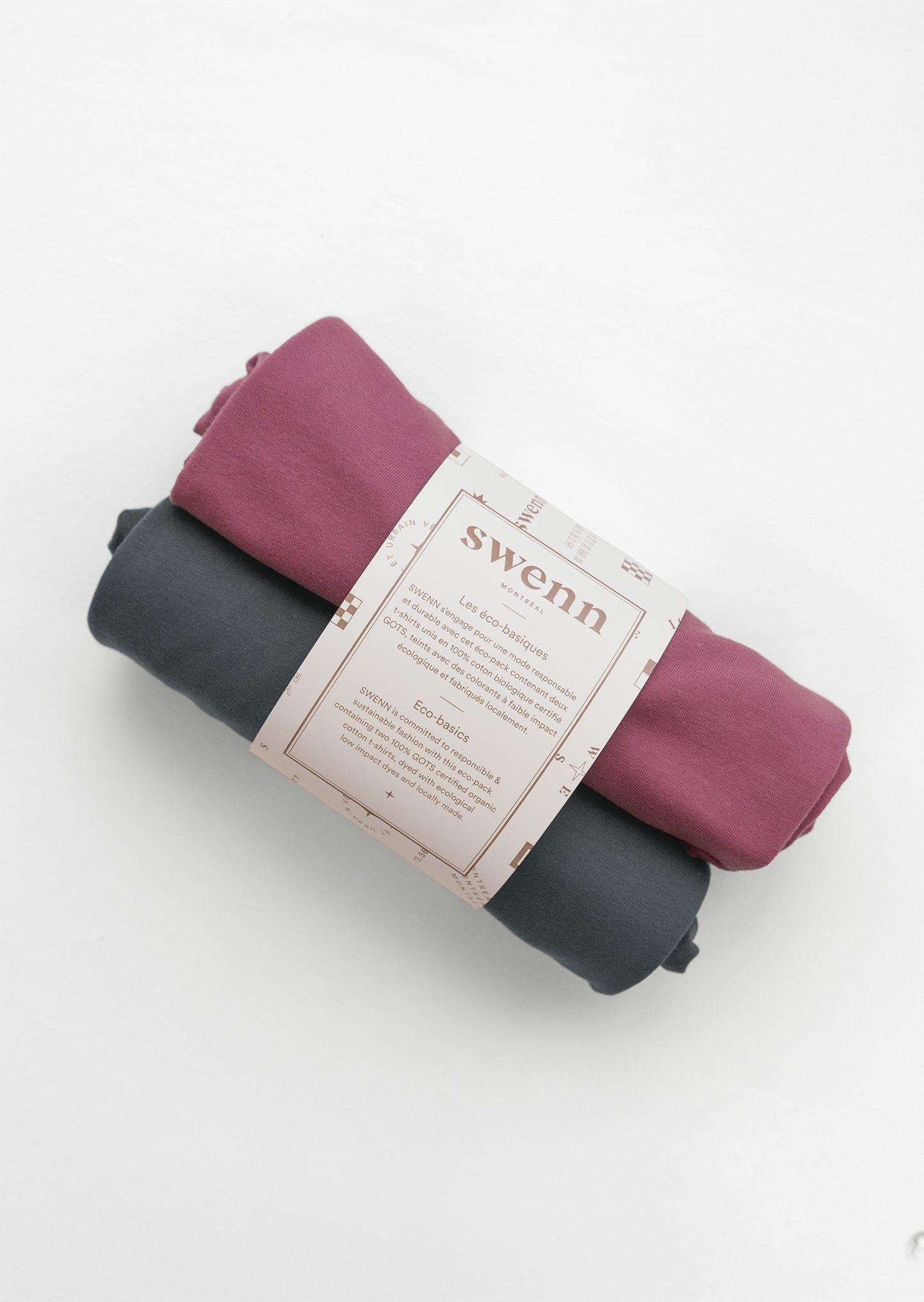 2 plain t-shirts - berry and charcoal
