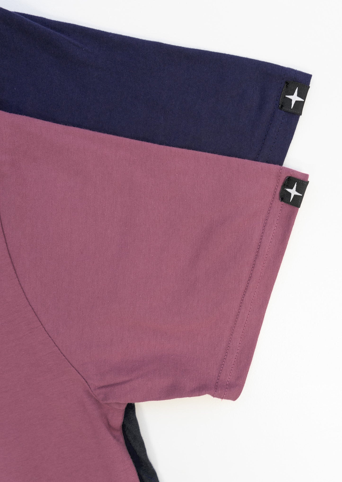 2 plain t-shirts - berry and navy