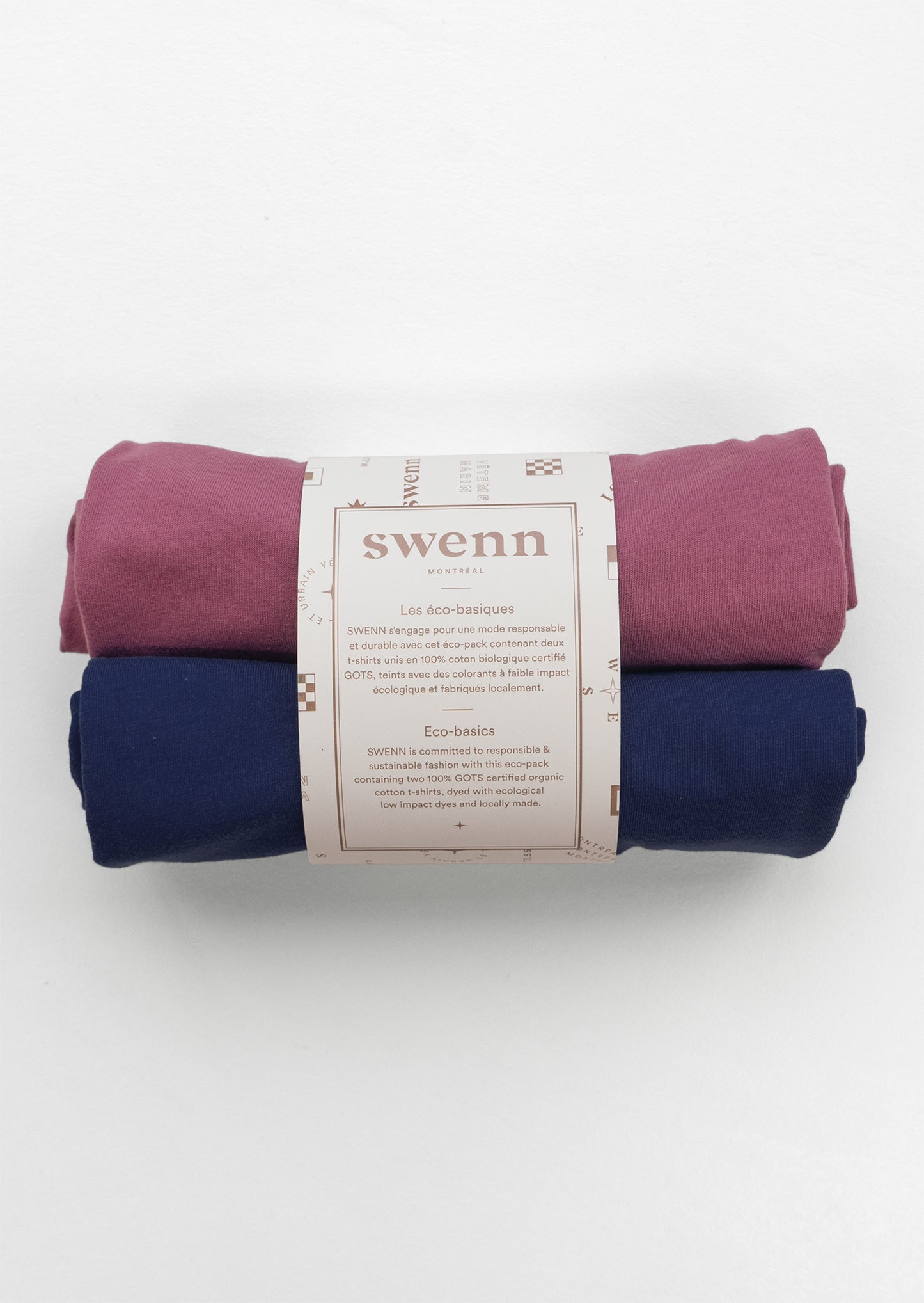 2 plain t-shirts - berry and navy