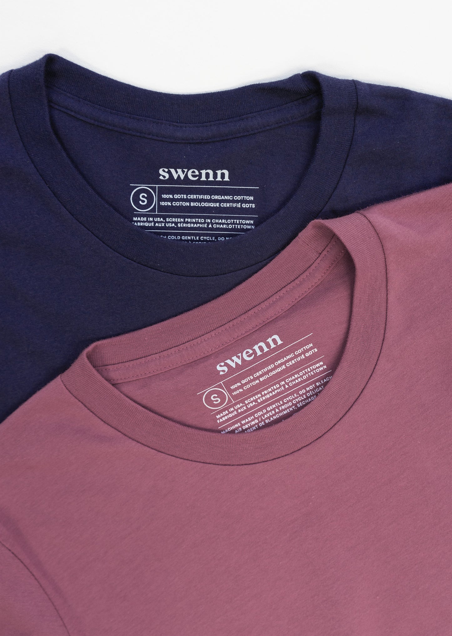 2 plain t-shirts - berry and navy