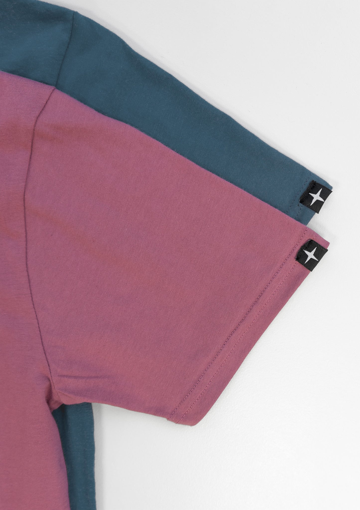 2 plain t-shirts - berry and pacific blue