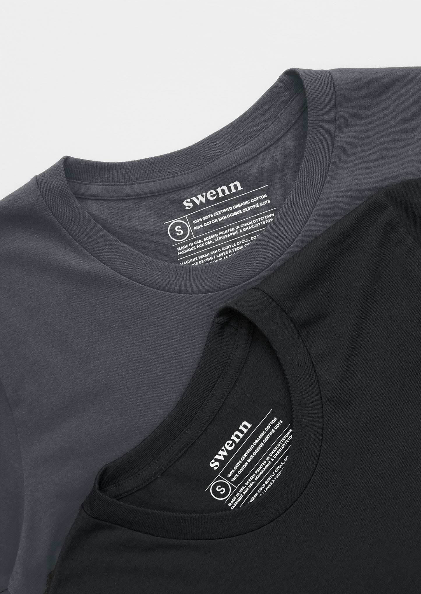 2 plain t-shirts - charcoal and black