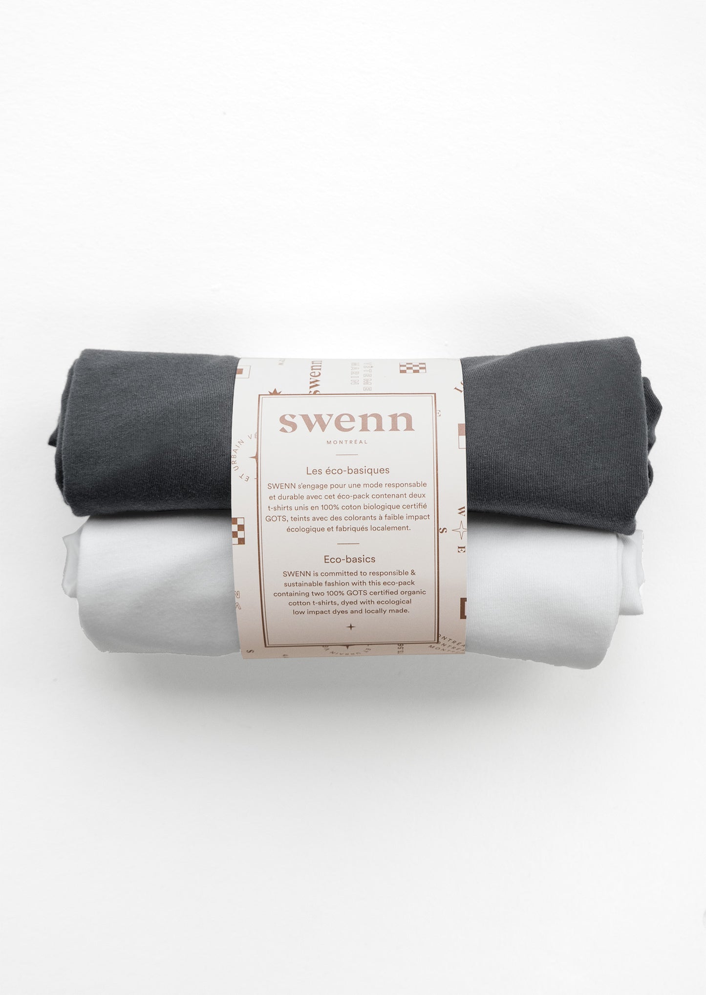 2 plain t-shirts - charcoal and white