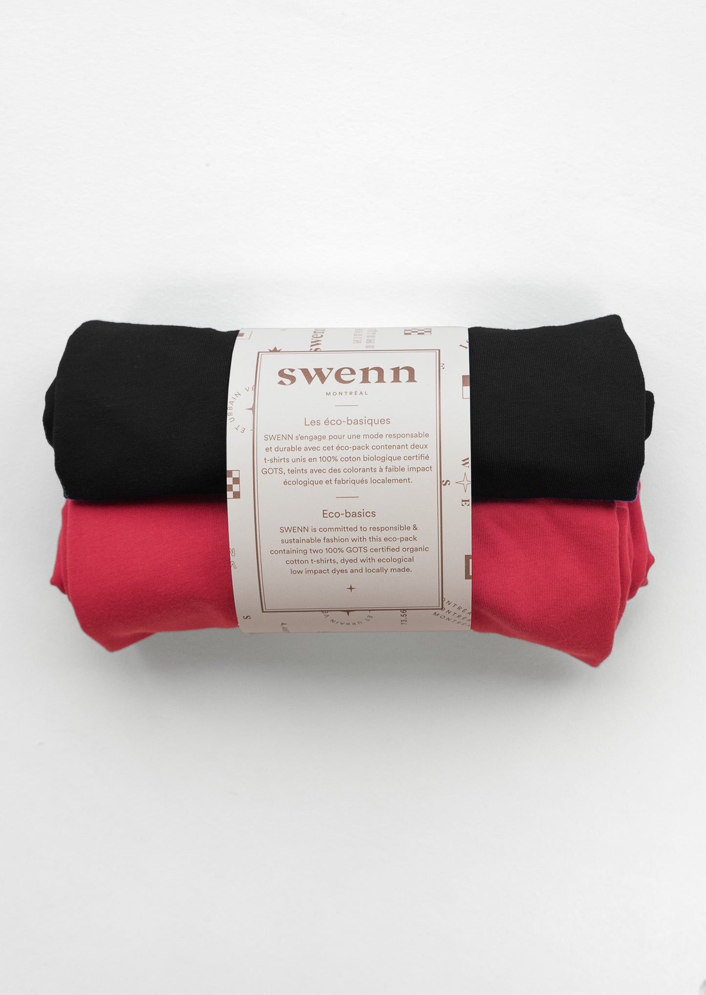 2 plain t-shirts - red and black