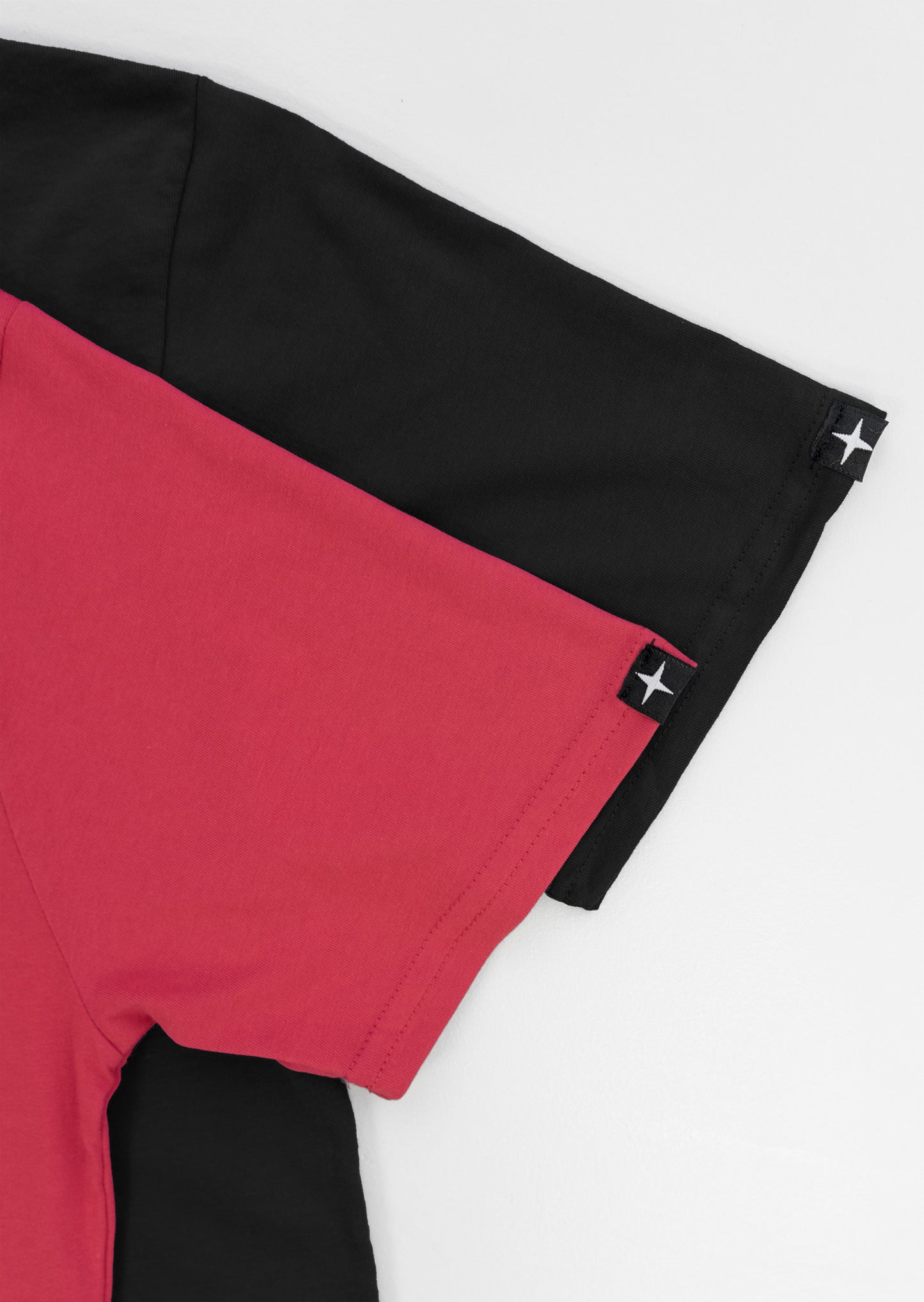 2 plain t-shirts - red and black