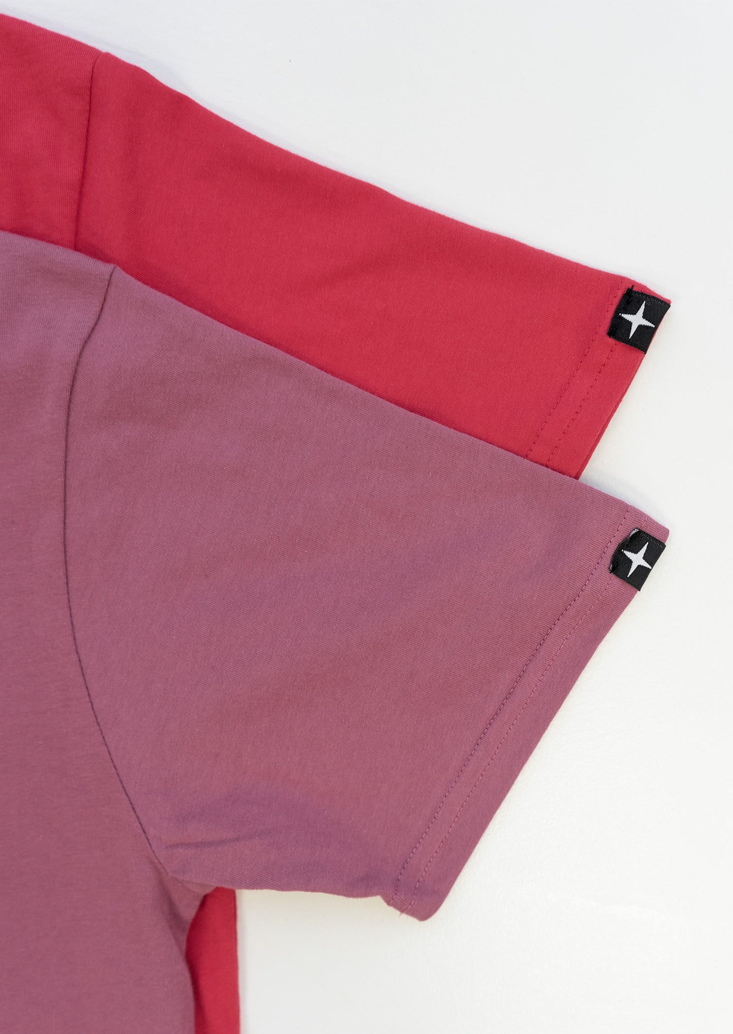 2 plain t-shirts - red and berry