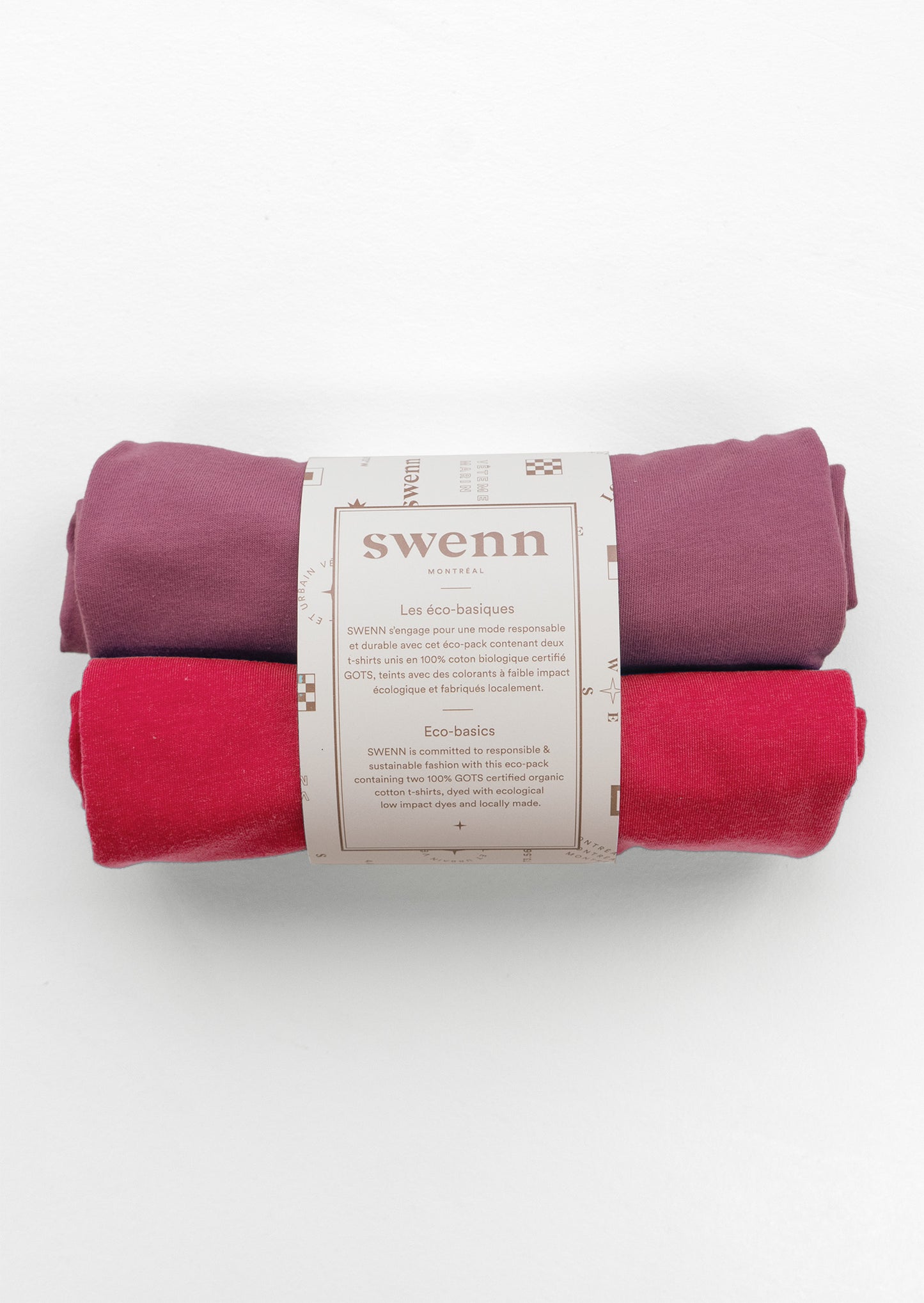 2 plain t-shirts - red and berry