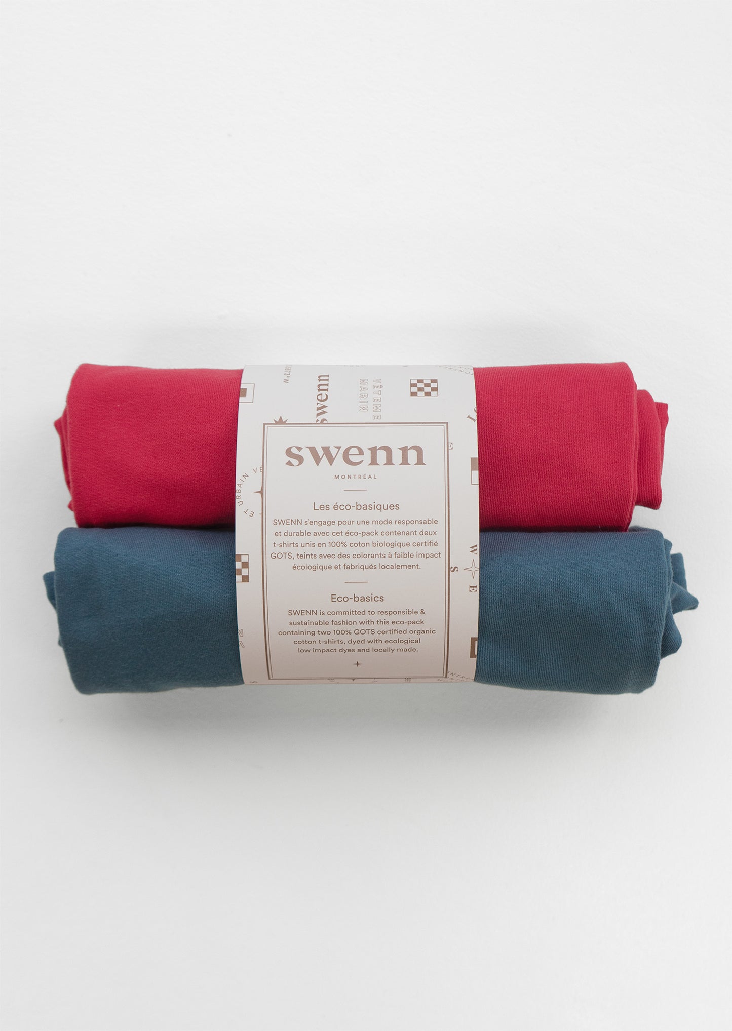 2 plain t-shirts - red and navy