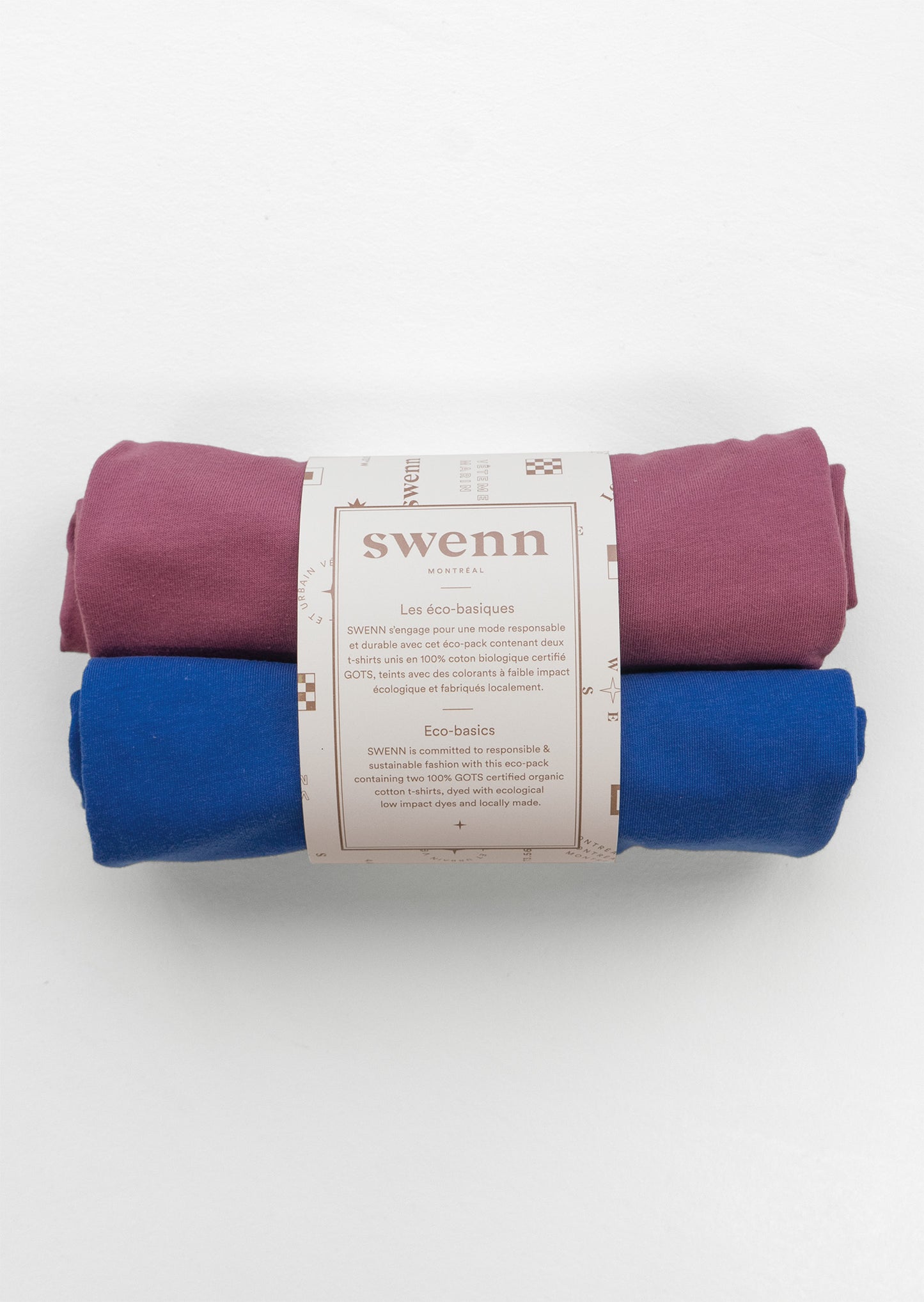 2 plain t-shirts - royal blue and berry