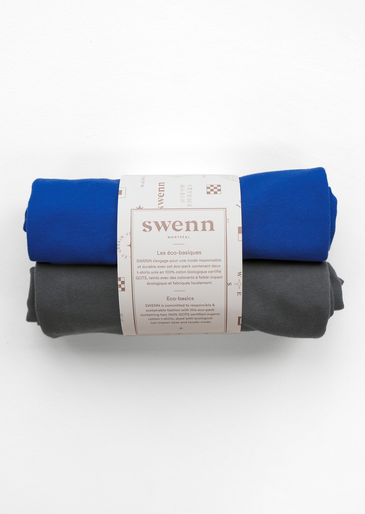 2 plain t-shirts - charcoal and royal blue