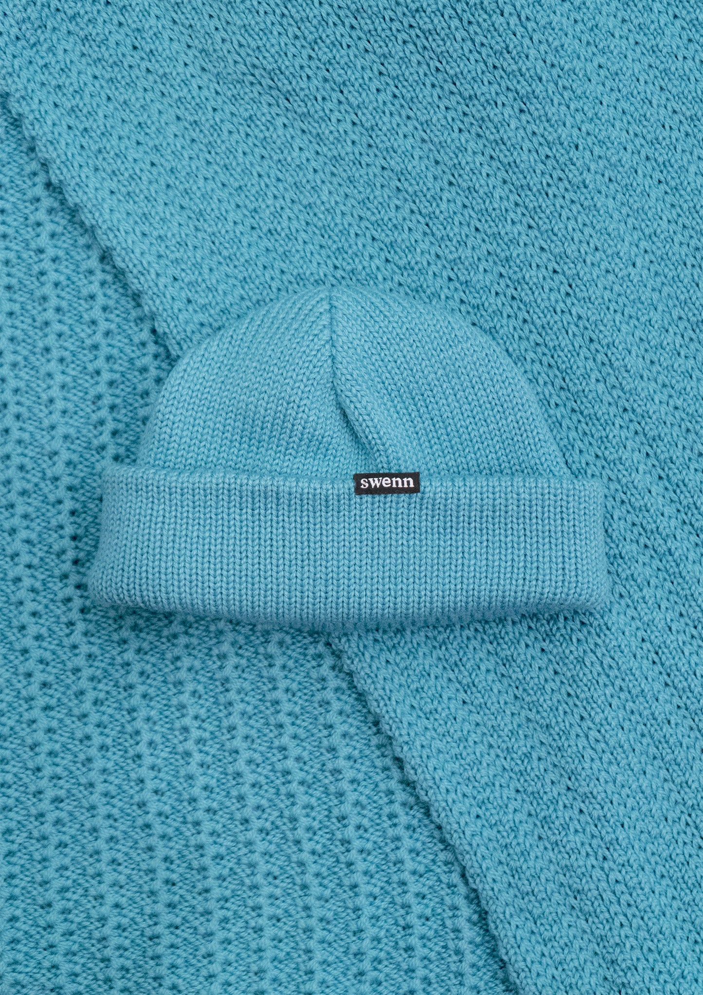 Tuque pure laine - bleu givré