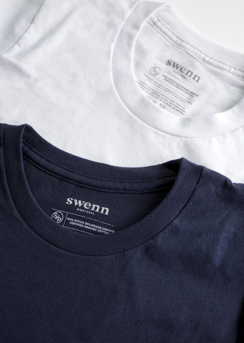 2 plain t-shirts - white and navy