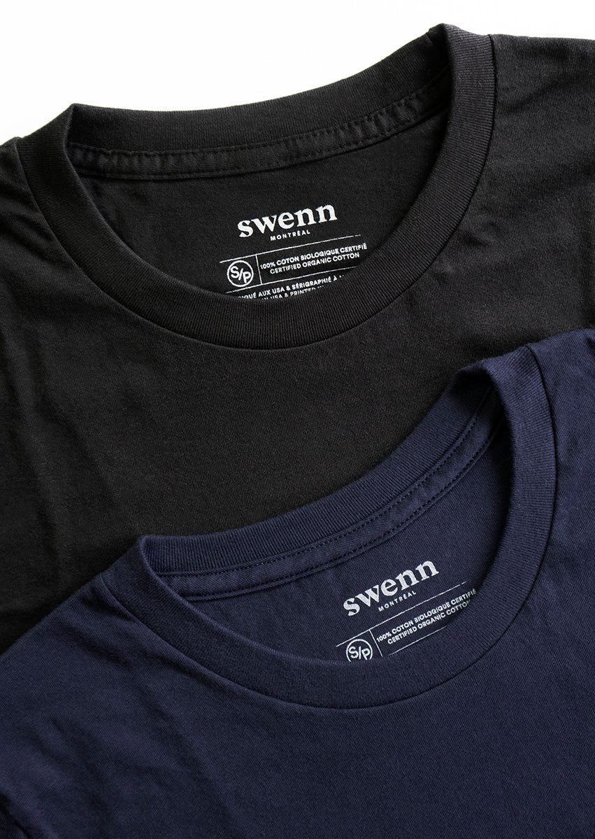 2 plain t-shirts - black and navy