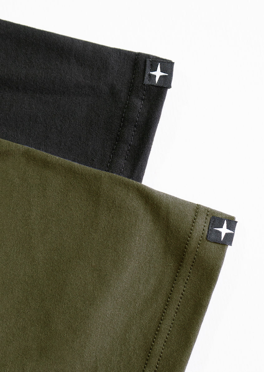 2 plain t-shirts - black and khaki