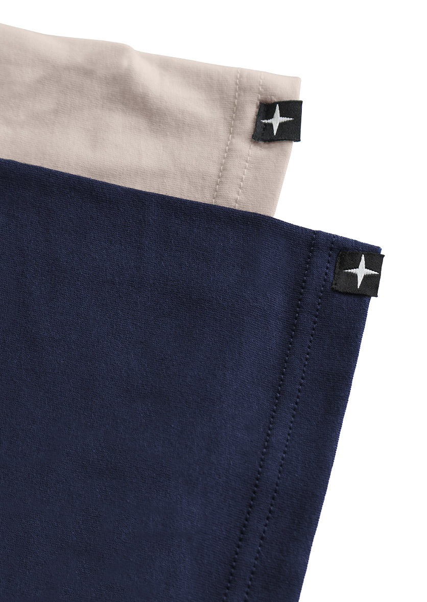 2 plain t-shirts - navy and natural