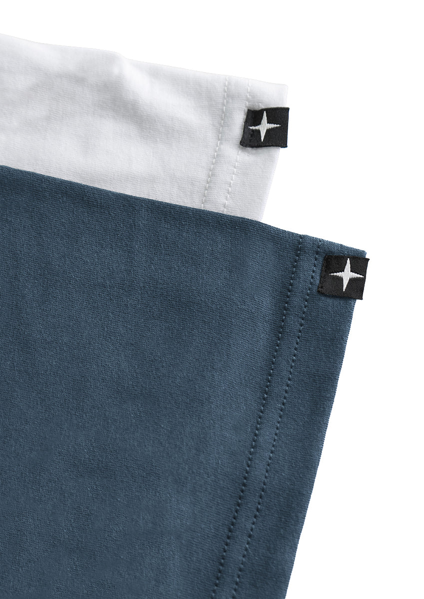 2 plain t-shirts - pacific blue and white