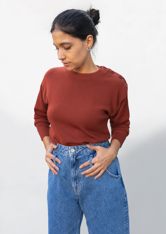 Gaël - chandail marin - rouille