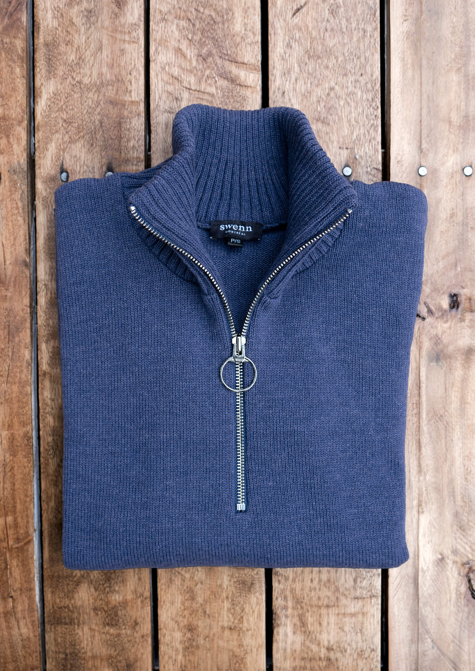 SWENN - Merino wool zip sweater - made in Quebec