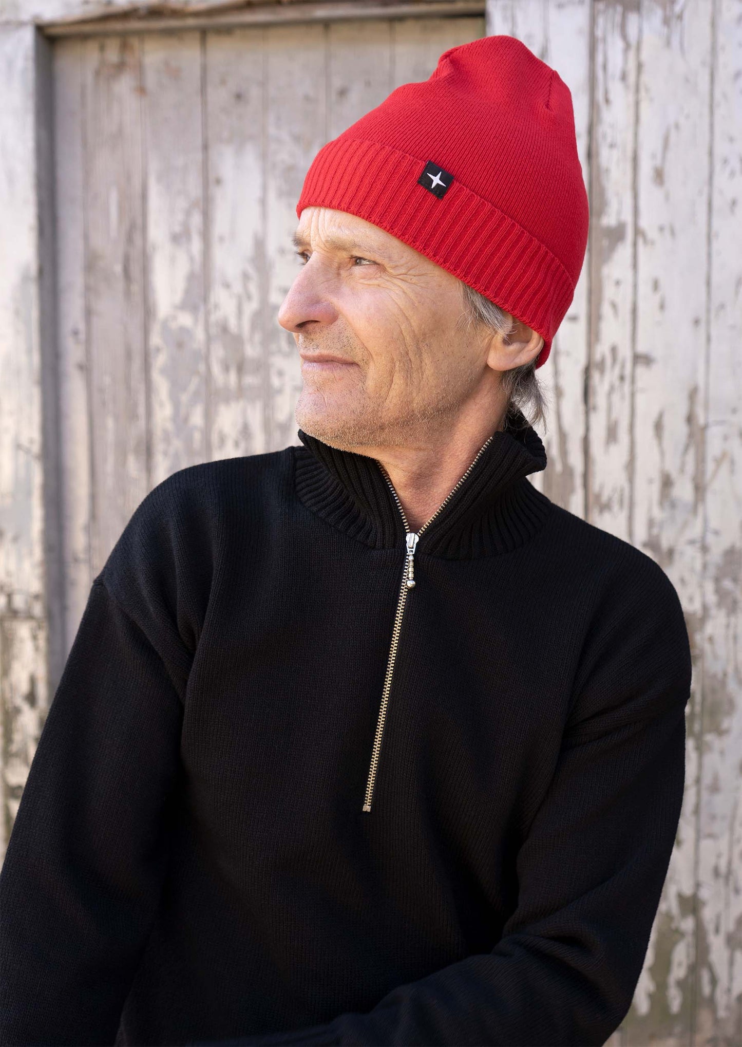 Merino toque - red