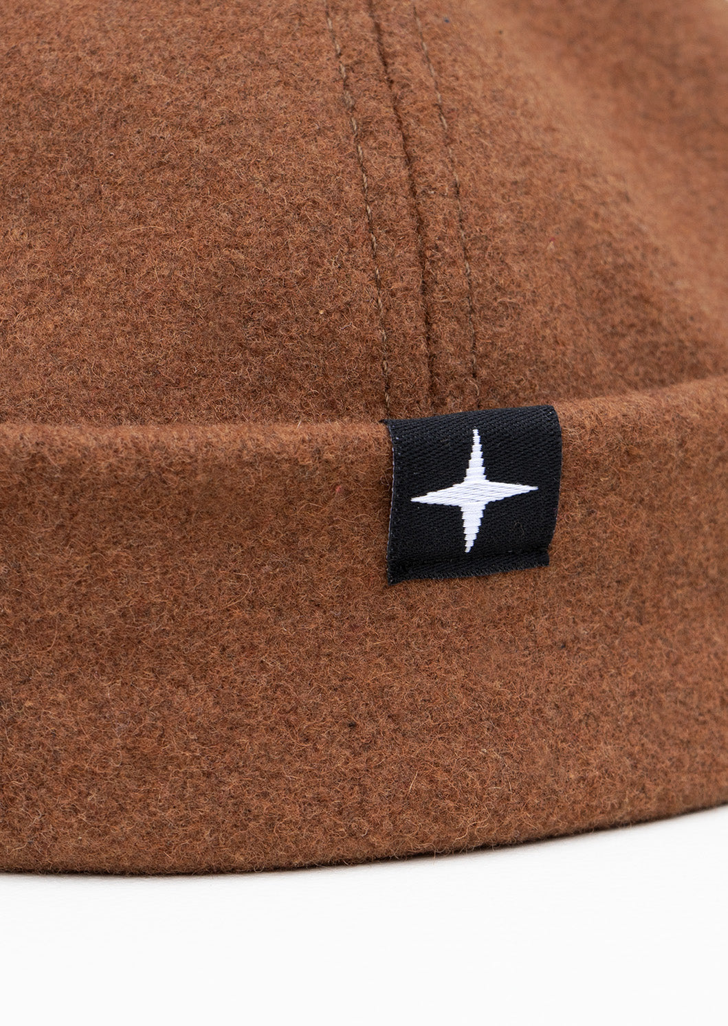 Woolen docker hat - cognac