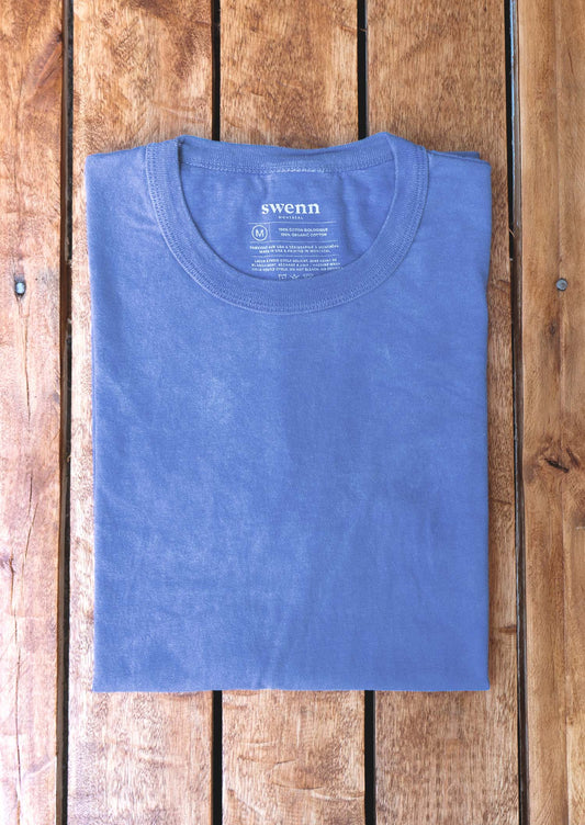 Sunwashed t-shirt - organic cotton - blueberry