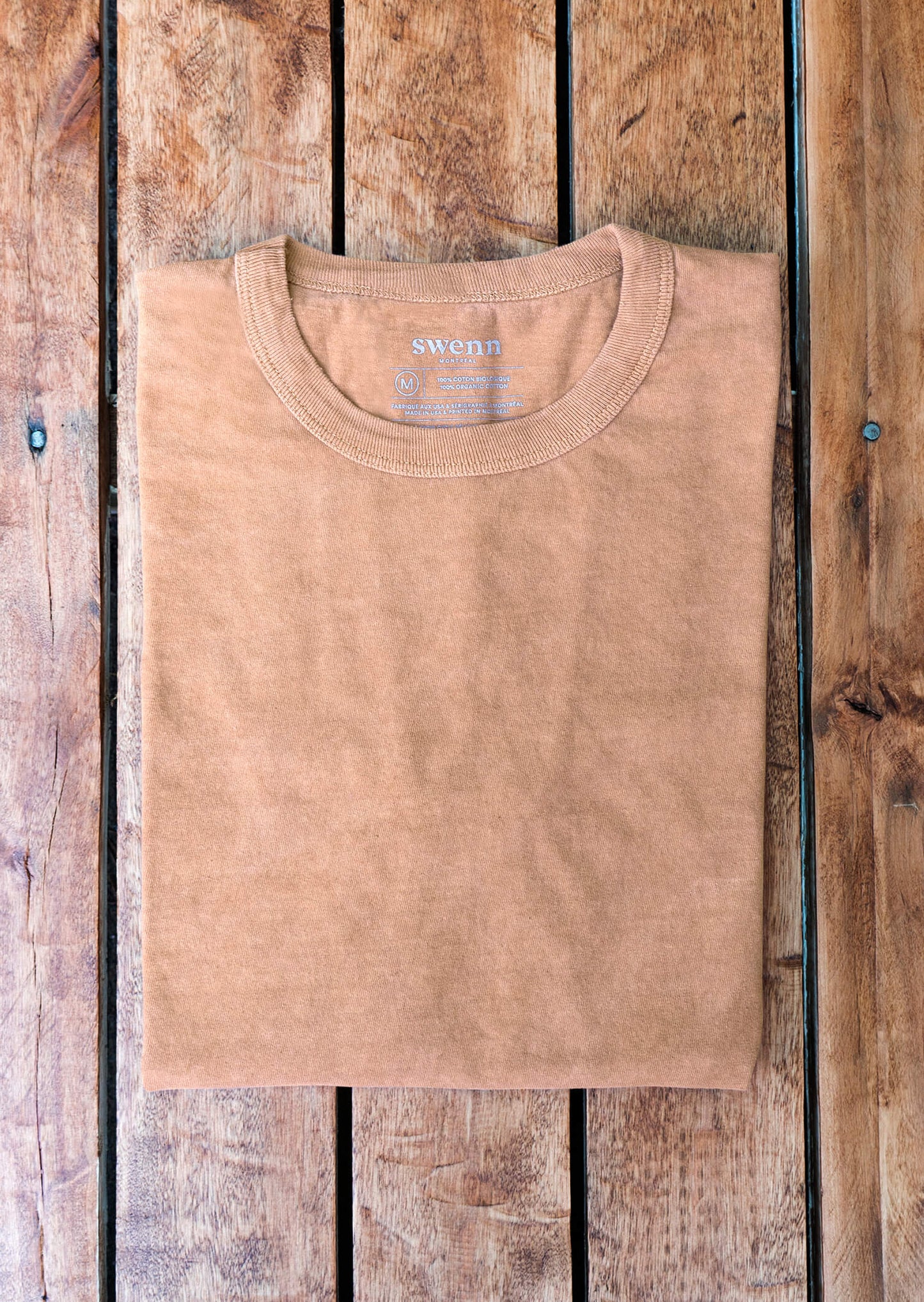 Sunwashed t-shirt - organic cotton - almond