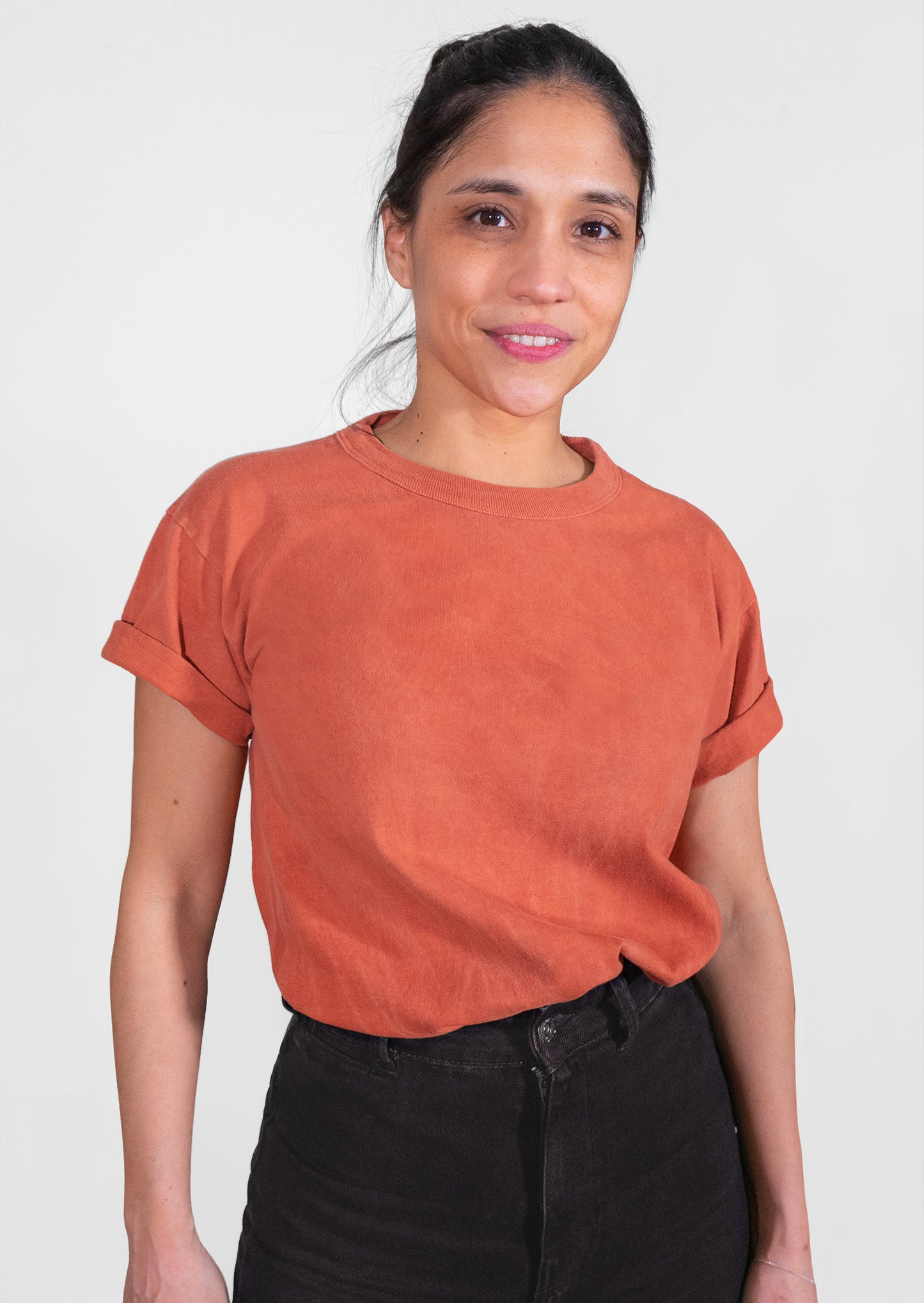 T-shirt délavé - coton biologique - orange