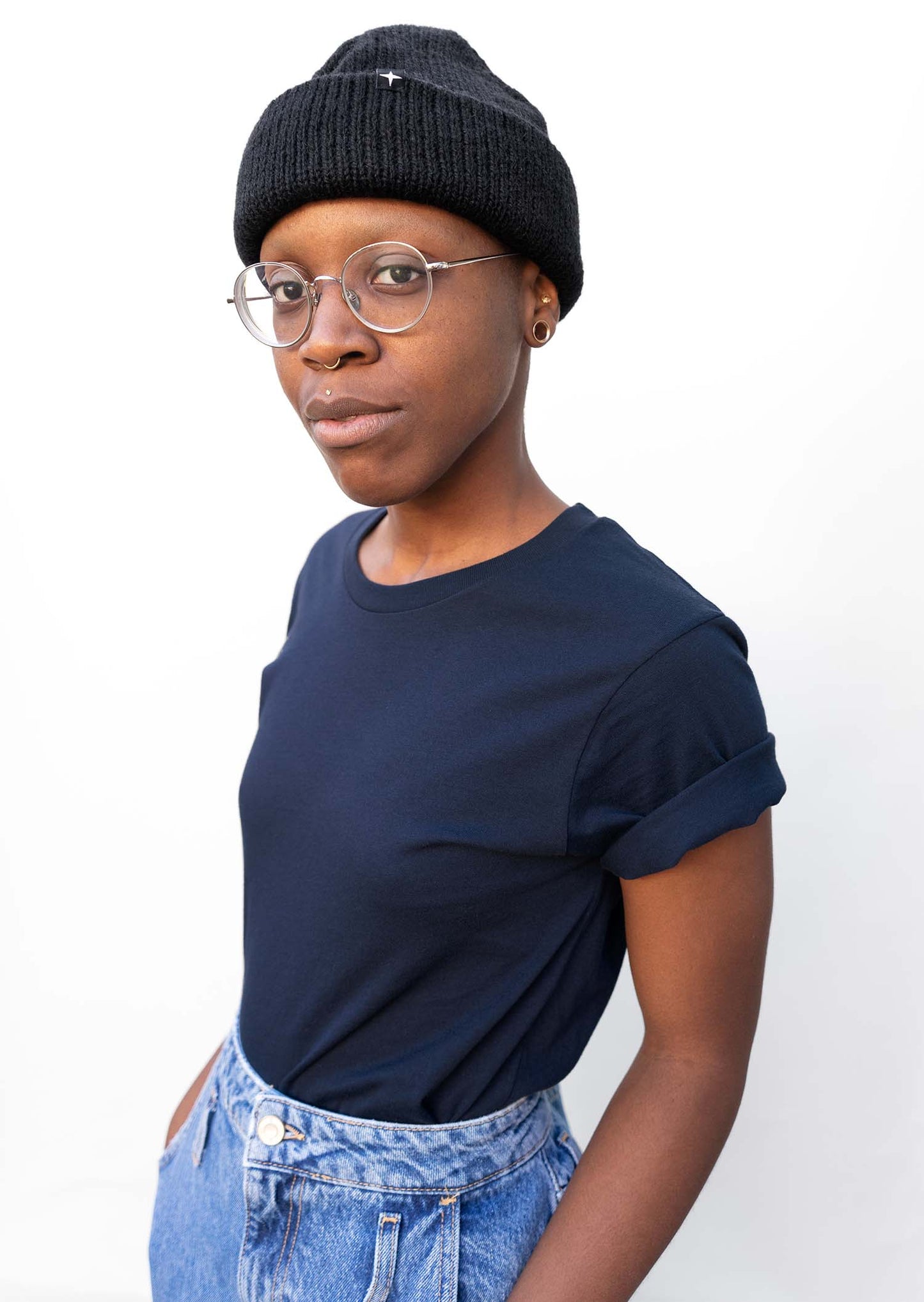 2 plain t-shirts - black and navy