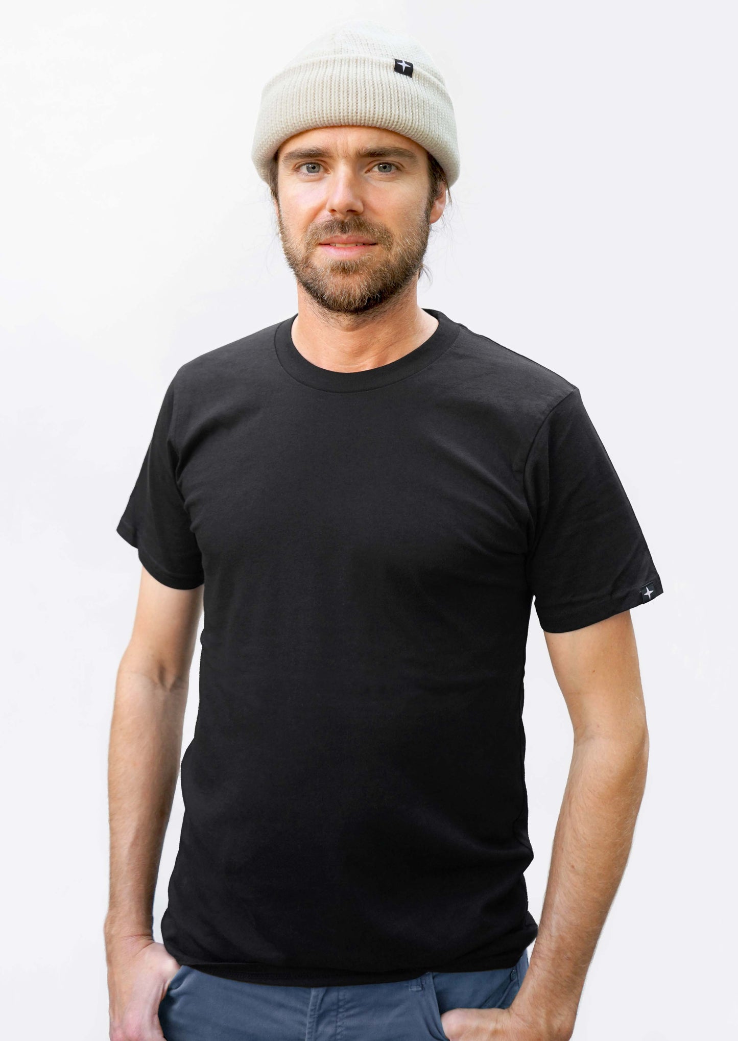 2 t-shirts unis - noir et naturel