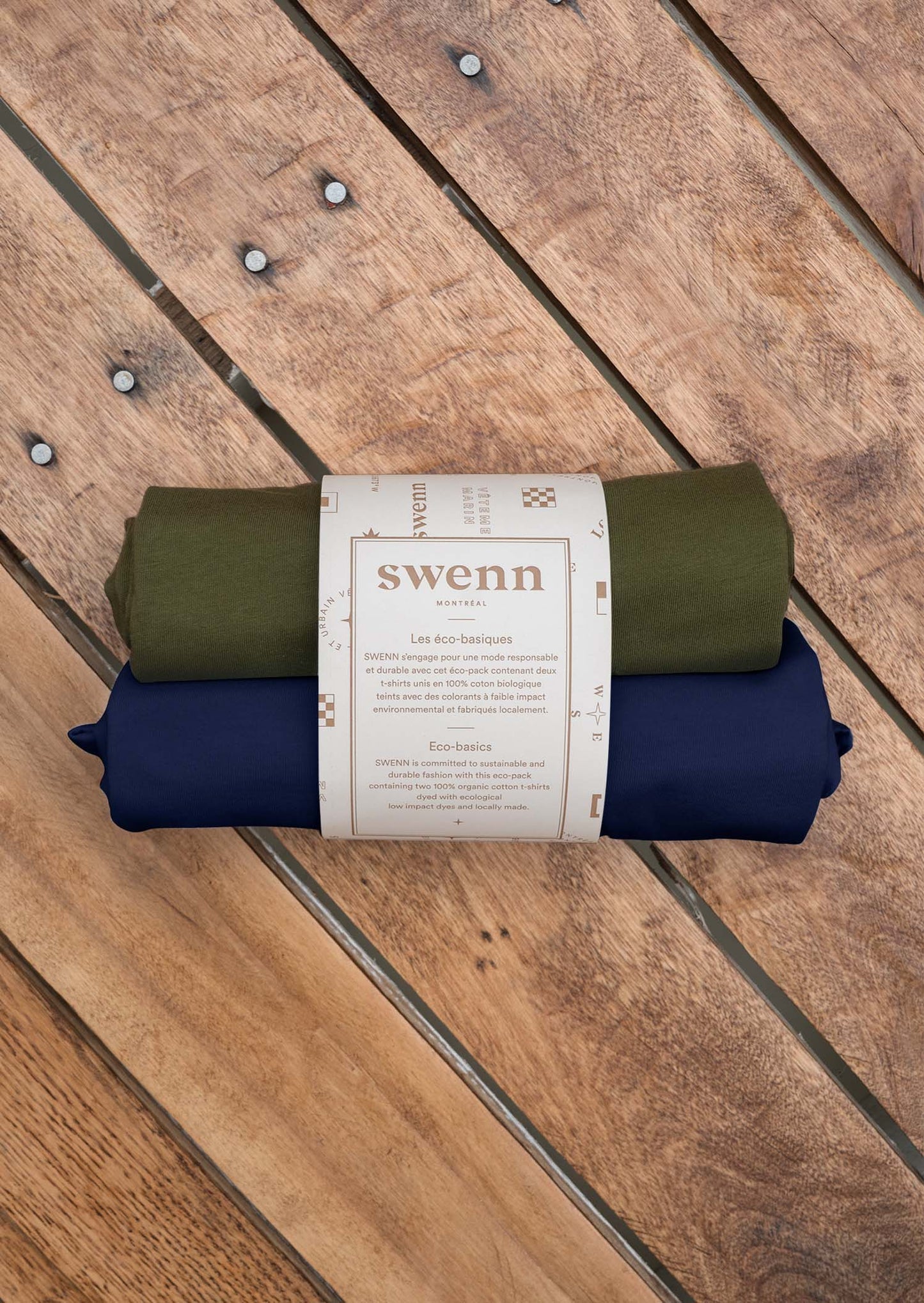 2 plain t-shirts - navy and khaki
