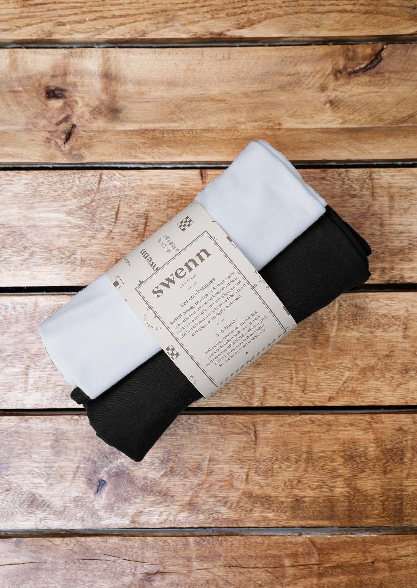 2 t-shirts unis - noir et blanc