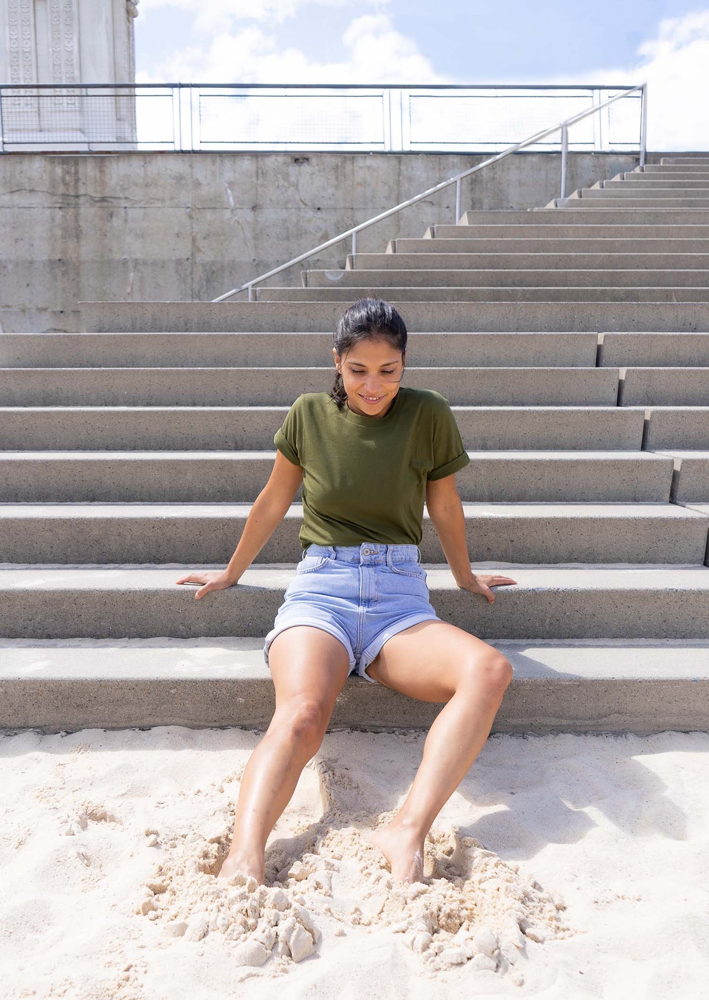 2 plain t-shirts - black and khaki