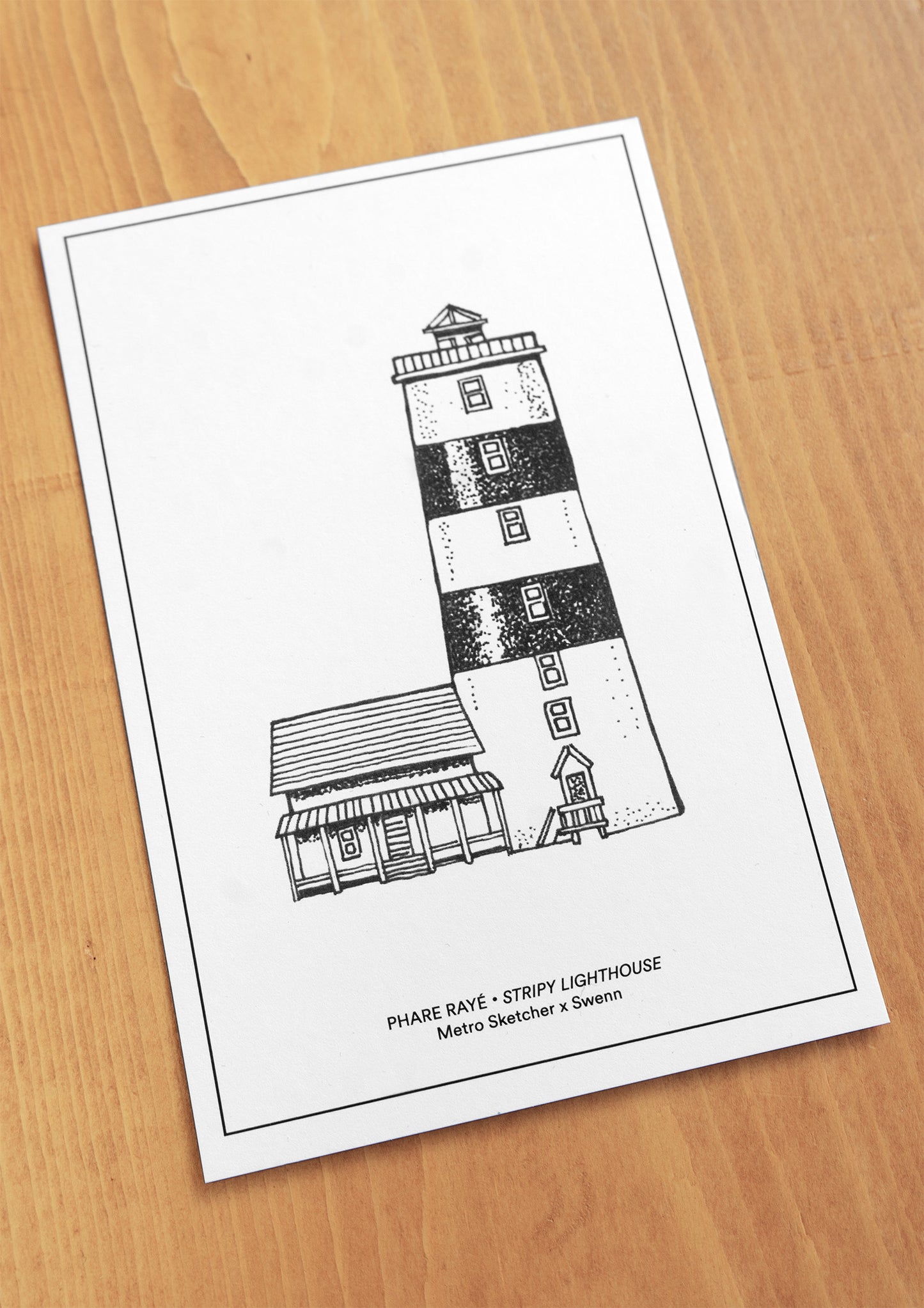 Postcard - Stripy Lighthouse