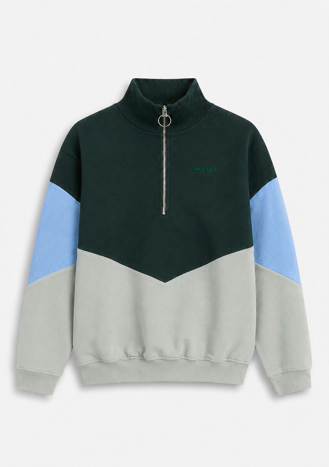 Sweatshirt Col Zippé - vert forêt