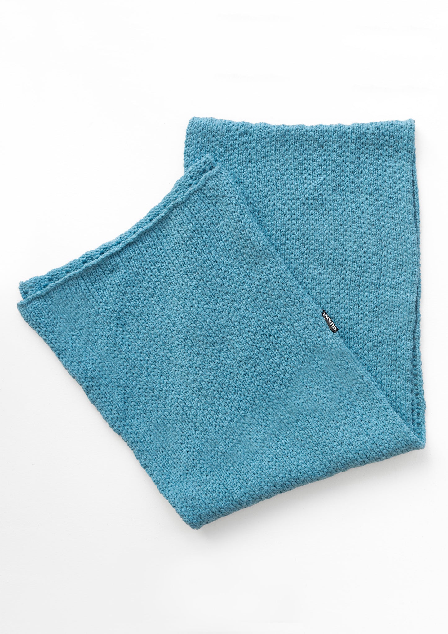 Pure wool scarf - frozen blue