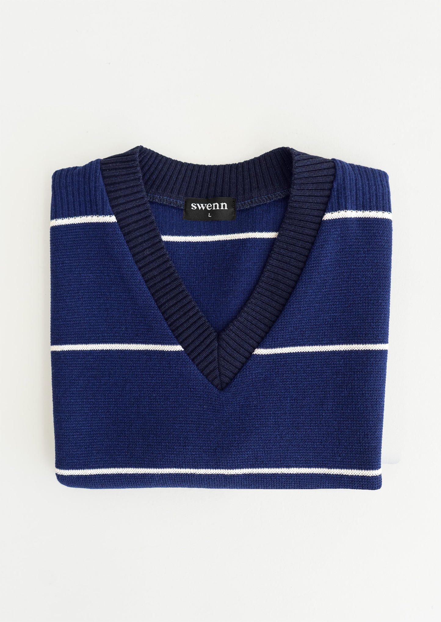 Crop V-neck vest sweater – stripy