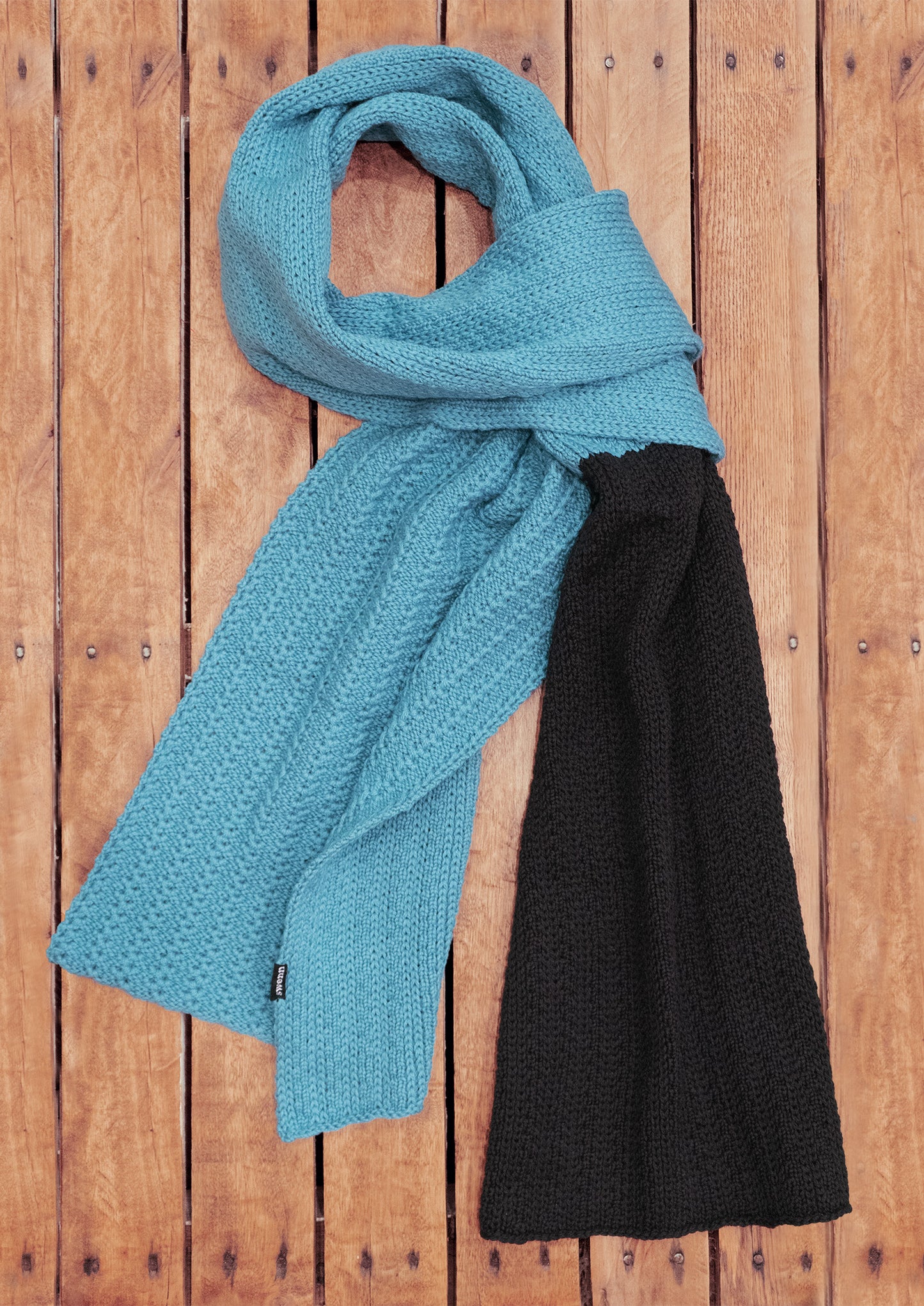 Pure wool scarf - frosted blue