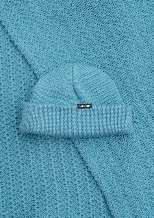 Écharpe pure laine - bleu givré