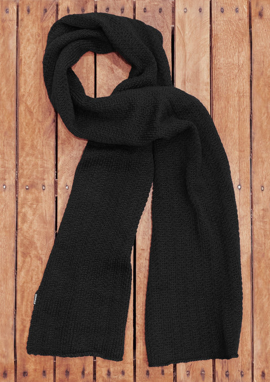 New Pure wool scarf - black