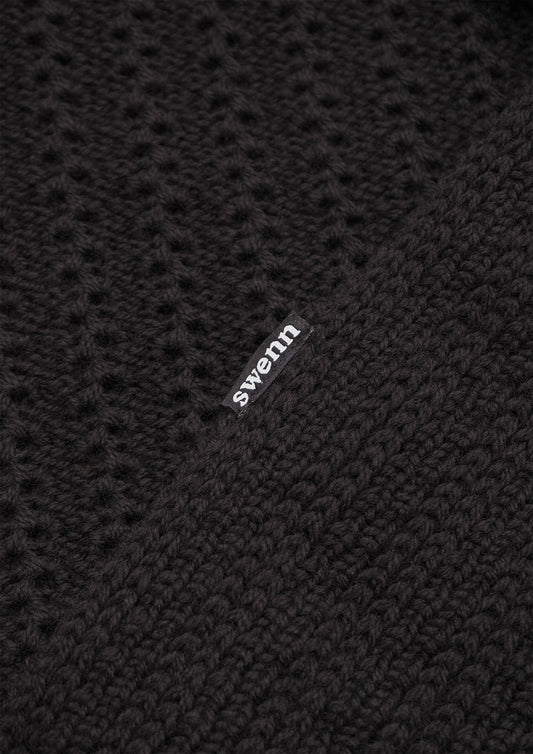 Pure wool scarf - black