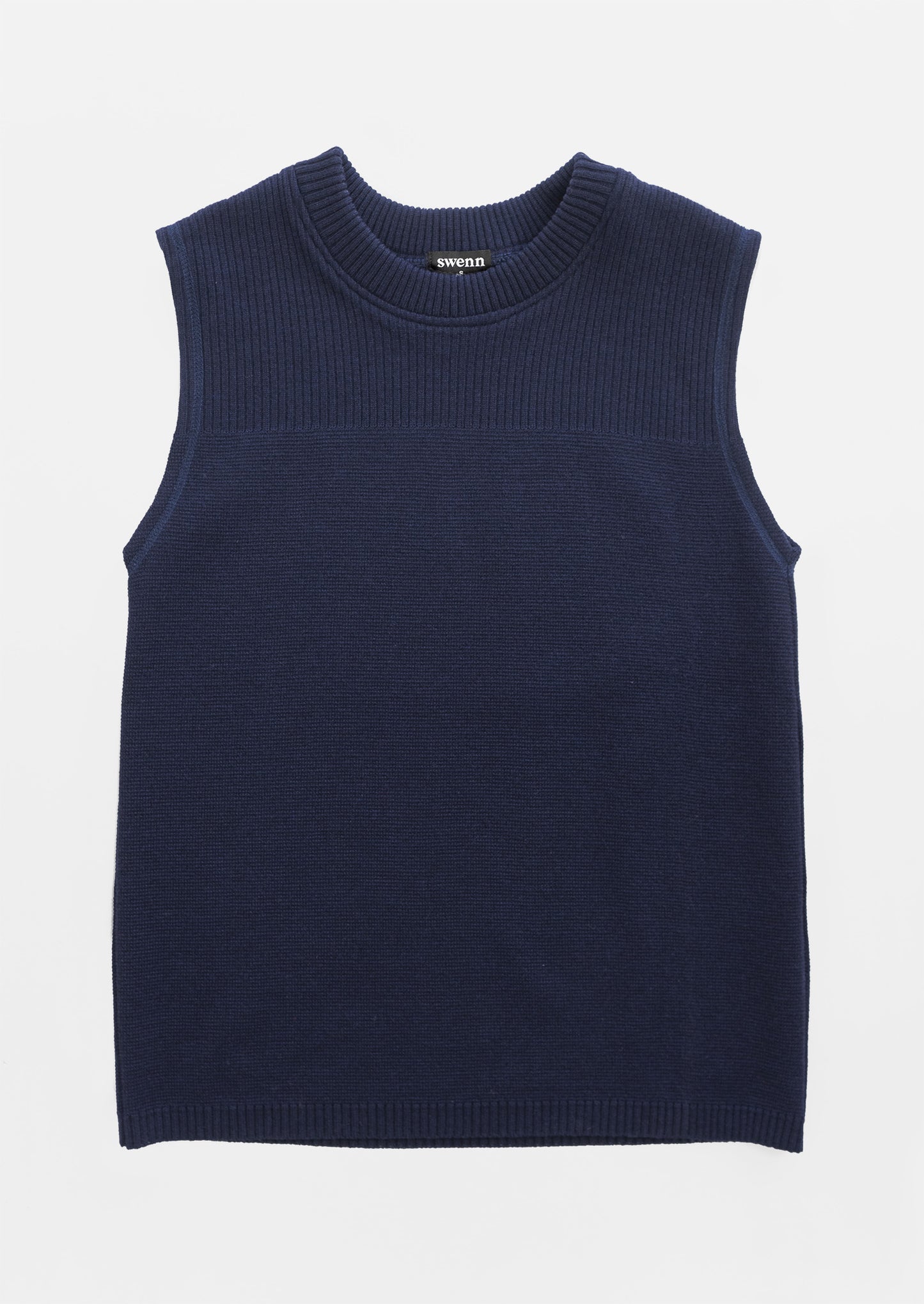 Crewneck vest sweater – navy