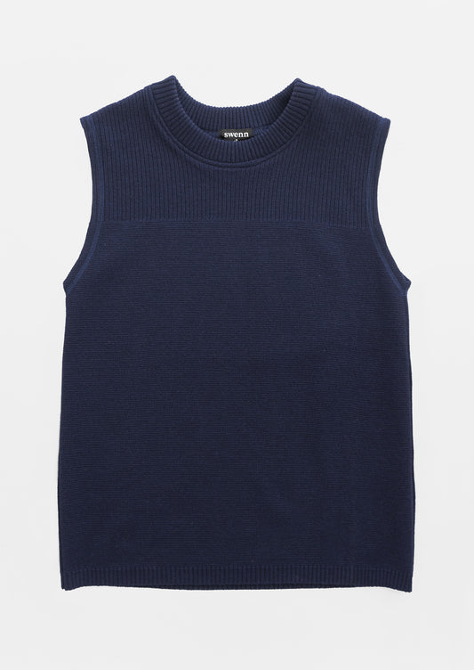 Crewneck vest sweater – navy